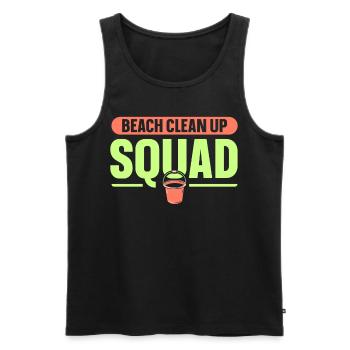 Nettoyage de plage Squad Nettoyage de plage - Débardeur bio Premium Homme - noir - Devant - AI Model Male 178 light (178cm)