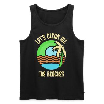 Nettoyons toutes les plages Beach Clean Up - Débardeur bio Premium Homme - noir - Devant - Michal (187cm)