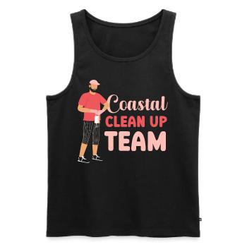 Beach Clean Up Beach Coastal Cleanup Team - Men's Premium Organic Tank Top - black - Front - AI Model Male 178 light (178cm)