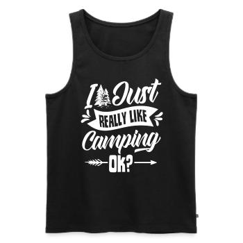 J’aime juste camper très bien camper camping - Débardeur bio Premium Homme - noir - Devant - Michal (187cm)