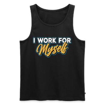 I work for myself founder entrepreneur - Men's Premium Organic Tank Top - black - Front - Michal (187cm)