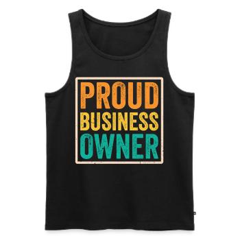 Fier propriétaire d’entreprise PDG Entrepreneur Fondateur - Débardeur bio Premium Homme - noir - Devant - AI Model Male 178 light (178cm)