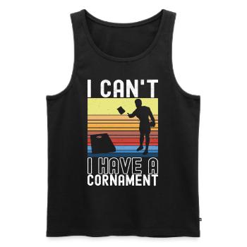 Cornhole Player Cornhole Board - Men's Premium Organic Tank Top - black - Front - AI Model Male 178 light (178cm)