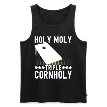 Cornhole Player Cornhole Board - Men's Premium Organic Tank Top - black - Front - AI Model Male 178 light (178cm)