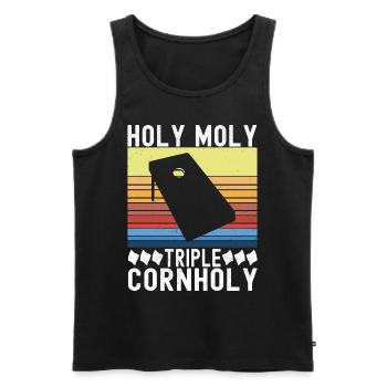 Cornhole Player Cornhole Board - Men's Premium Organic Tank Top - black - Front - AI Model Male 178 light (178cm)