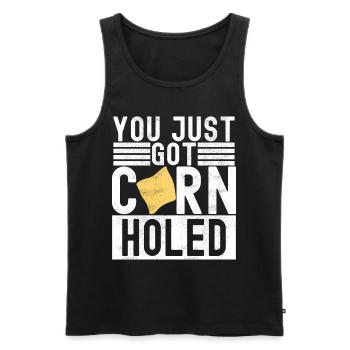 Cornhole Player Cornhole Board - Men's Premium Organic Tank Top - black - Front - AI Model Male 178 light (178cm)