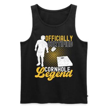 Cornhole Player Cornhole Board - Men's Premium Organic Tank Top - black - Front - AI Model Male 178 light (178cm)