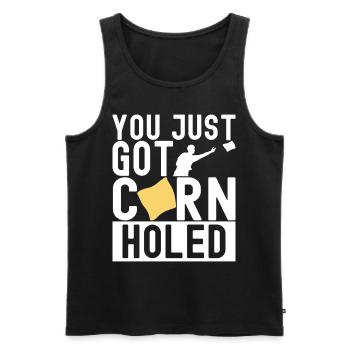 Cornhole Player Cornhole Board - Men's Premium Organic Tank Top - black - Front - AI Model Male 178 light (178cm)