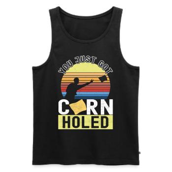 Cornhole Player Cornhole Board - Men's Premium Organic Tank Top - black - Front - AI Model Male 178 light (178cm)