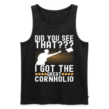Cornhole Player Cornhole Board - Men's Premium Organic Tank Top - black - Front - AI Model Male 178 light (178cm)