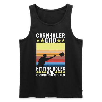 Cornhole Player Cornhole Board - Men's Premium Organic Tank Top - black - Front - AI Model Male 178 light (178cm)