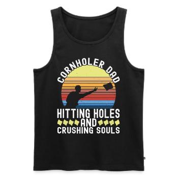 Cornhole Player Cornhole Board - Men's Premium Organic Tank Top - black - Front - AI Model Male 178 light (178cm)