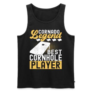 Cornhole Player Cornhole Board - Men's Premium Organic Tank Top - black - Front - AI Model Male 178 light (178cm)