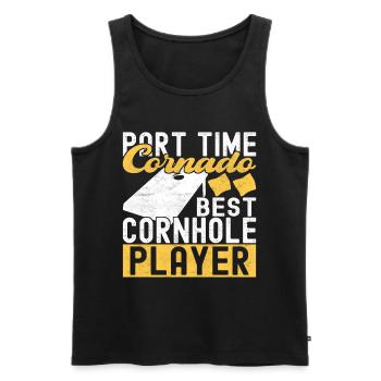 Cornhole Player Cornhole Board - Men's Premium Organic Tank Top - black - Front - AI Model Male 178 light (178cm)