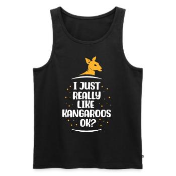 J’aime beaucoup les kangourous animal kangourou - Débardeur bio Premium Homme - noir - Devant - Michal (187cm)