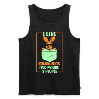 Ich Mag Kängurus Und Vielleicht 3 Menschen Tier - Männer Premium Bio Tank Top - Schwarz - Vorne - Michal (187cm)