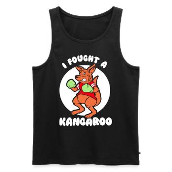 I fought with a kangaroo kangaroo animal - Men's Premium Organic Tank Top - black - Front - Michal (187cm)