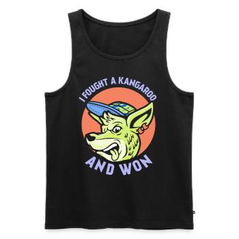 I fought with a kangaroo and won kangaroos - Men's Premium Organic Tank Top - black - Front - AI Model Male 178 light (178cm)