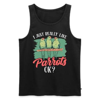 Ich Mag Papageien Einfach Sehr Papagei Süß Tier - Männer Premium Bio Tank Top - Schwarz - Vorne - Michal (187cm)