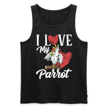 J’aime mon perroquet perroquet animal de compagnie - Débardeur bio Premium Homme - noir - Devant - Michal (187cm)
