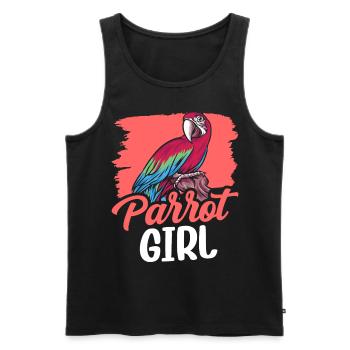 Parrot Girl Cute Animal Parrots Pet - Men's Premium Organic Tank Top - black - Front - Michal (187cm)