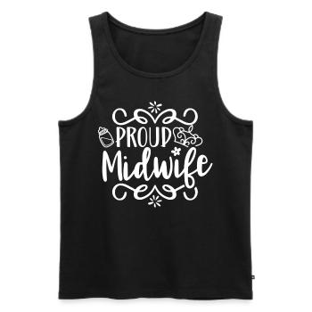 Stolze Hebamme Beruf Hebammen Geburtshilfe - Männer Premium Bio Tank Top - Schwarz - Vorne - AI Model Male 178 light (178cm)