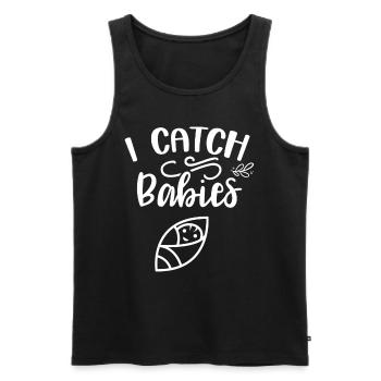 Ich Fange Babies Geburtshilfe Hebamme Hebammen - Männer Premium Bio Tank Top - Schwarz - Vorne - AI Model Male 178 light (178cm)
