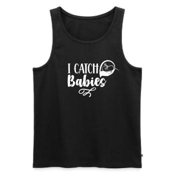 Ich Fange Babies Geburtshilfe Hebamme Hebammen - Männer Premium Bio Tank Top - Schwarz - Vorne - AI Model Male 178 light (178cm)