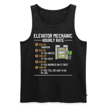 Aufzug Aufzugsanlage Techniker Fahrstuhl Lift - Männer Premium Bio Tank Top - Schwarz - Vorne - Michal (187cm)