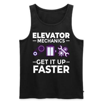 Aufzug Aufzugsanlage Techniker Fahrstuhl Lift - Männer Premium Bio Tank Top - Schwarz - Vorne - Michal (187cm)
