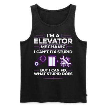Aufzug Aufzugsanlage Techniker Fahrstuhl Lift - Männer Premium Bio Tank Top - Schwarz - Vorne - Michal (187cm)