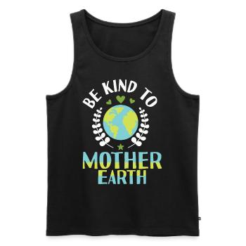 Be Kind To Mother Earth - Men's Premium Organic Tank Top - black - Front - Michal (187cm)