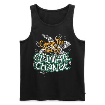 Change The Tide Of Climate Change - Men's Premium Organic Tank Top - black - Front - AI Model Male 178 light (178cm)