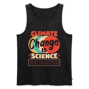 Climate Change Is Science Not Politics - Men's Premium Organic Tank Top - black - Front - Michal (187cm)