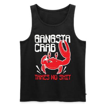 Gangsta Crab Takes No Shit - Men's Premium Organic Tank Top - black - Front - Michal (187cm)