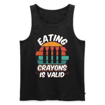 Eating Crayons Is Valid Vintage Distressed - Men's Premium Organic Tank Top - black - Front - Michal (187cm)