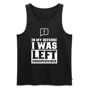 Zu Meiner Verteidigung Unbeaufsichtigt Gelassen - Männer Premium Bio Tank Top - Schwarz - Vorne - Michal (187cm)