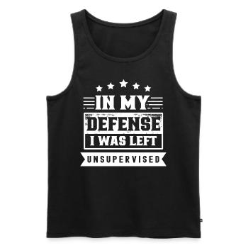 Zu Meiner Verteidigung Unbeaufsichtigt Gelassen - Männer Premium Bio Tank Top - Schwarz - Vorne - Michal (187cm)