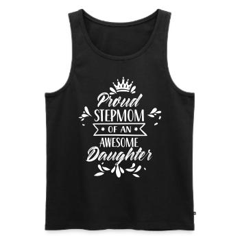 Proud stepmother of a great daughter child - Men's Premium Organic Tank Top - black - Front - AI Model Male 178 light (178cm)