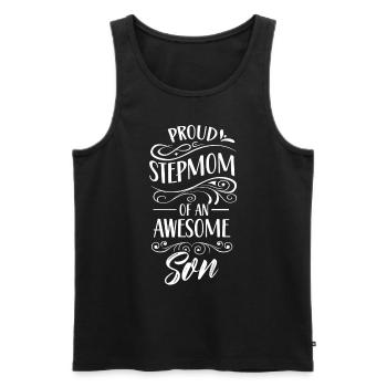 Proud stepmother of a great son child - Men's Premium Organic Tank Top - black - Front - AI Model Male 178 light (178cm)