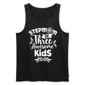 Stepmother of three great children - Men's Premium Organic Tank Top - black - Front - AI Model Male 178 light (178cm)