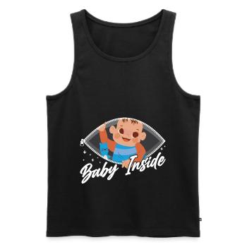 Baby Im Inneren Baby Inside Schwanger Ankündigung - Männer Premium Bio Tank Top - Schwarz - Vorne - Michal (187cm)