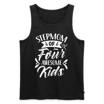 Stepmother of four great children - Men's Premium Organic Tank Top - black - Front - AI Model Male 178 light (178cm)