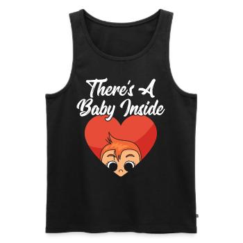 Da Ist Ein Baby Drin Süß Baby Inside Schwanger - Männer Premium Bio Tank Top - Schwarz - Vorne - Michal (187cm)