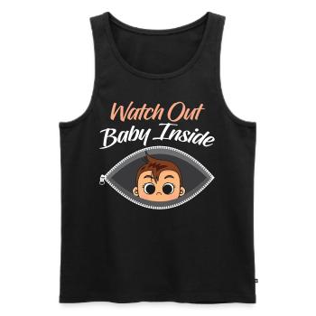 Achtung! Baby Drinnen Süß Baby Inside Schwanger - Männer Premium Bio Tank Top - Schwarz - Vorne - Michal (187cm)