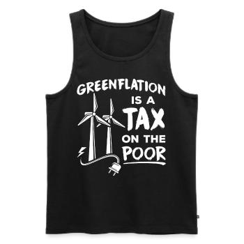 L’inflation verte est une taxe pour les pauvres Vert - Débardeur bio Premium Homme - noir - Devant - Michal (187cm)