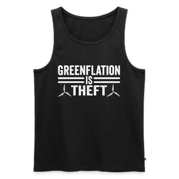 Greenflation is theft energy inflation green - Men's Premium Organic Tank Top - black - Front - Michal (187cm)