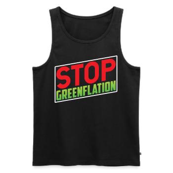 Greenflation Stop à l’inflation de l’énergie verte - Débardeur bio Premium Homme - noir - Devant - Michal (187cm)