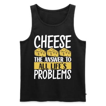 Amateurs de fromage Gouda - Débardeur bio Premium Homme - noir - Devant - Michal (187cm)