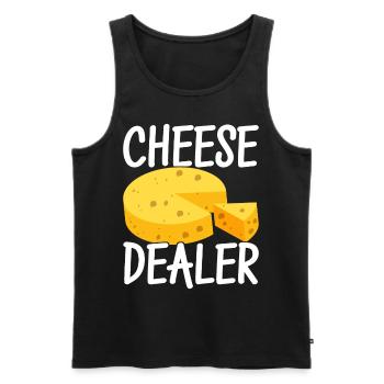 Amateurs de fromage Gouda - Débardeur bio Premium Homme - noir - Devant - AI Model Male 178 light (178cm)